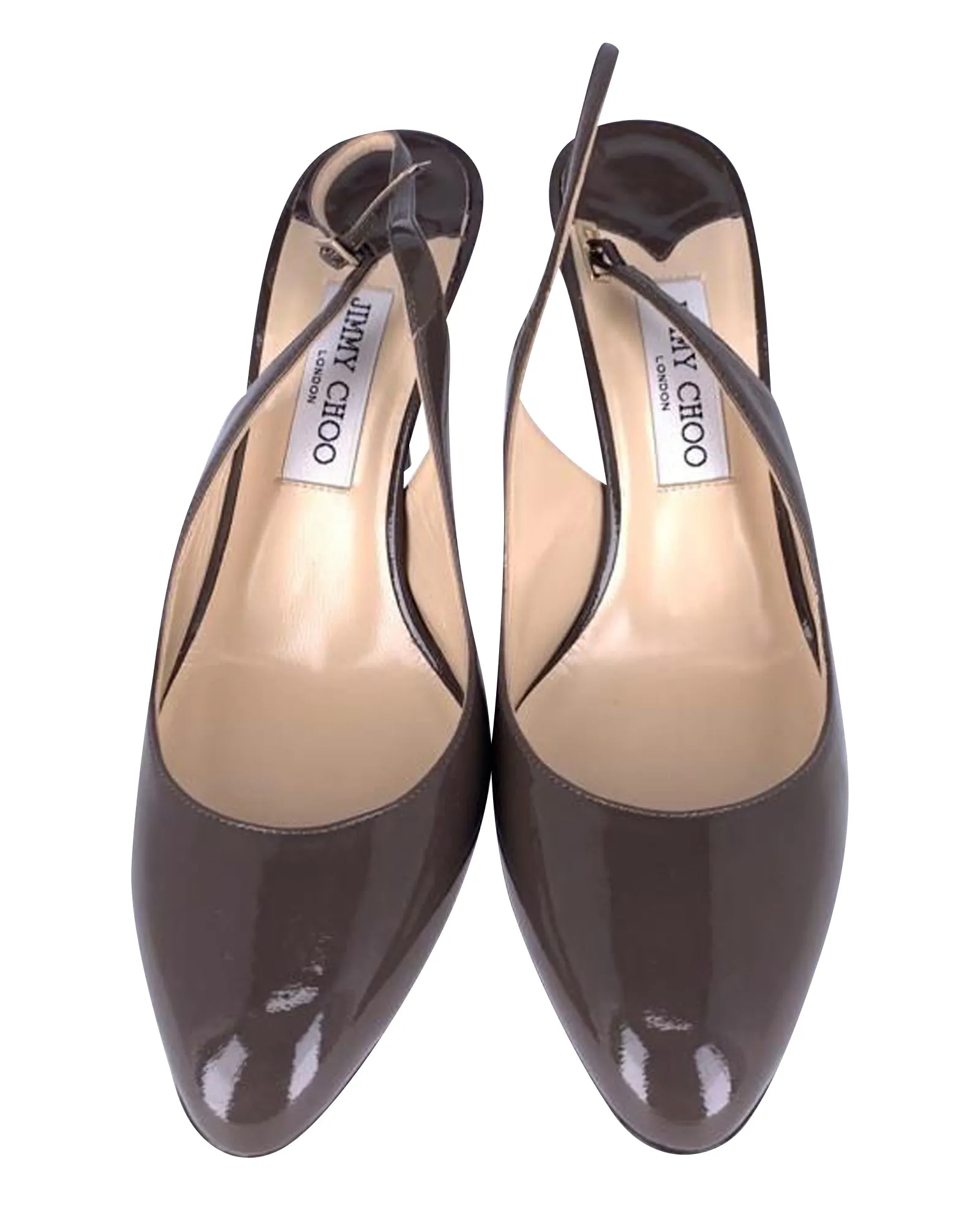 Jimmy Choo Slingback Heels in Brown Leather Shoes_Jimmy-Choo