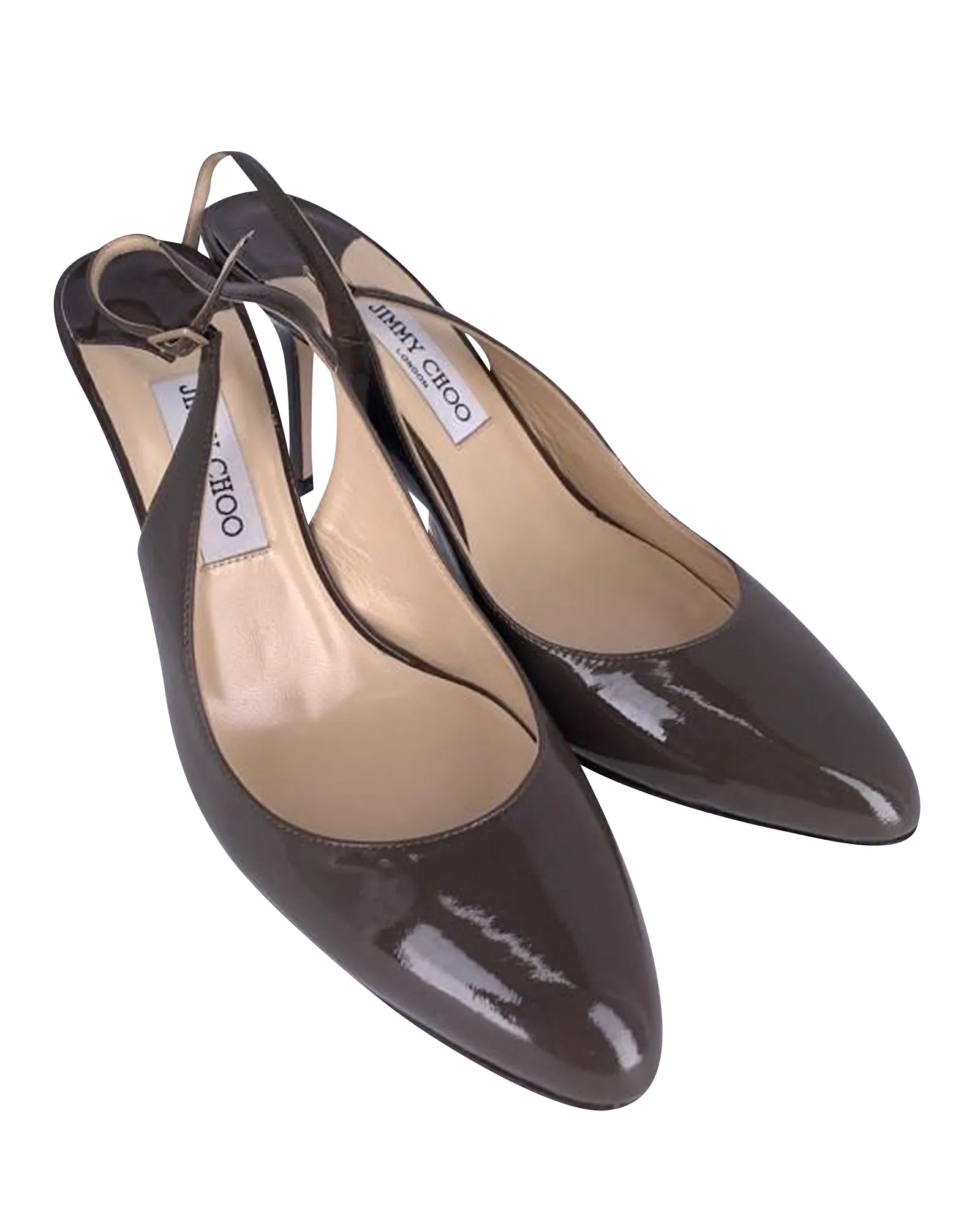 Jimmy Choo Slingback Heels in Brown Leather Shoes_Jimmy-Choo