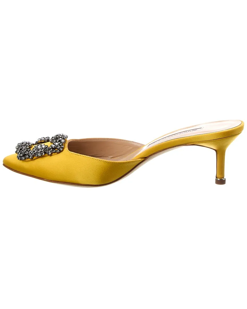 Manolo Blahnik Hangisimu 50 Satin Mule Shoes_Manolo-Blahnik