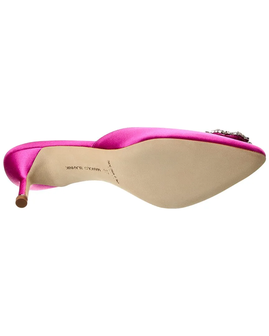 Manolo Blahnik Hangisimu 50 Satin Mule Shoes_Manolo-Blahnik