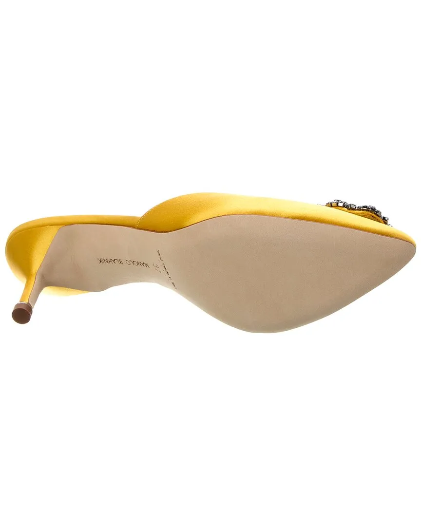 Manolo Blahnik Hangisimu 50 Satin Mule Shoes_Manolo-Blahnik