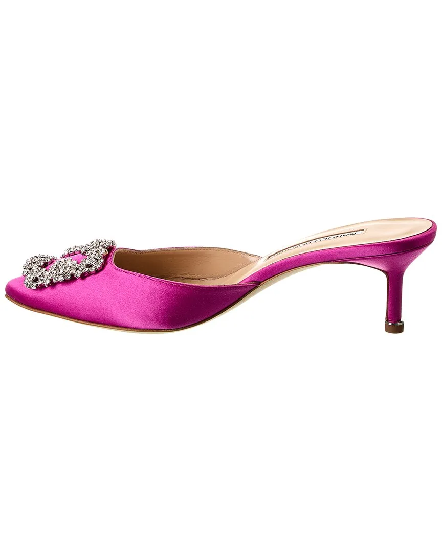 Manolo Blahnik Hangisimu 50 Satin Mule Shoes_Manolo-Blahnik