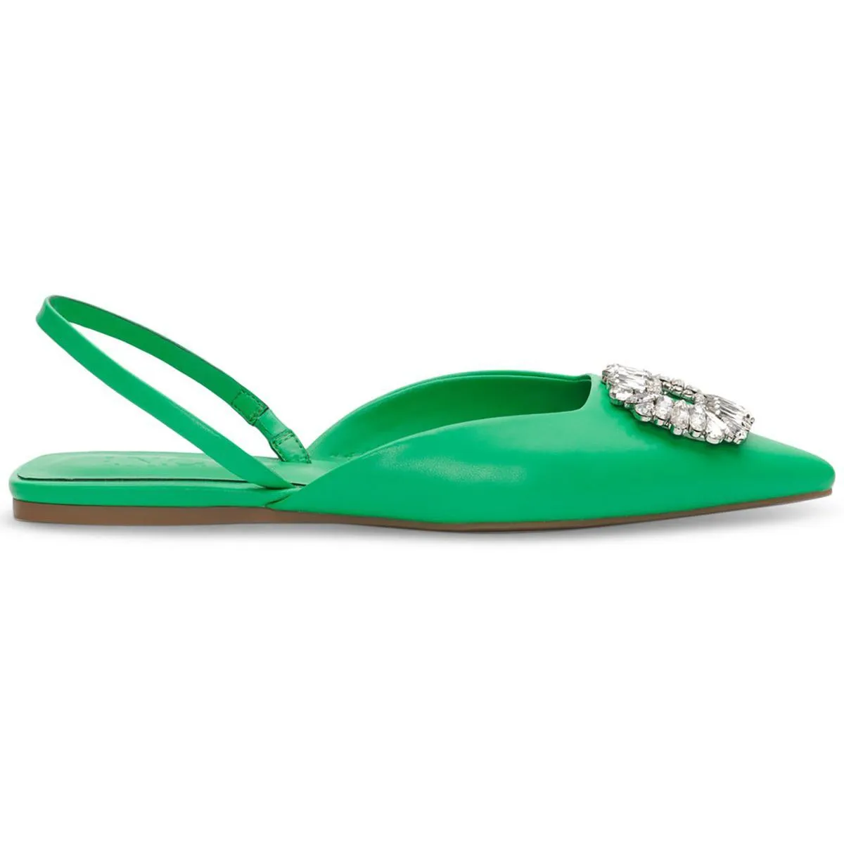 Melicity Womens Faux Leather Rhinestone Slingbacks