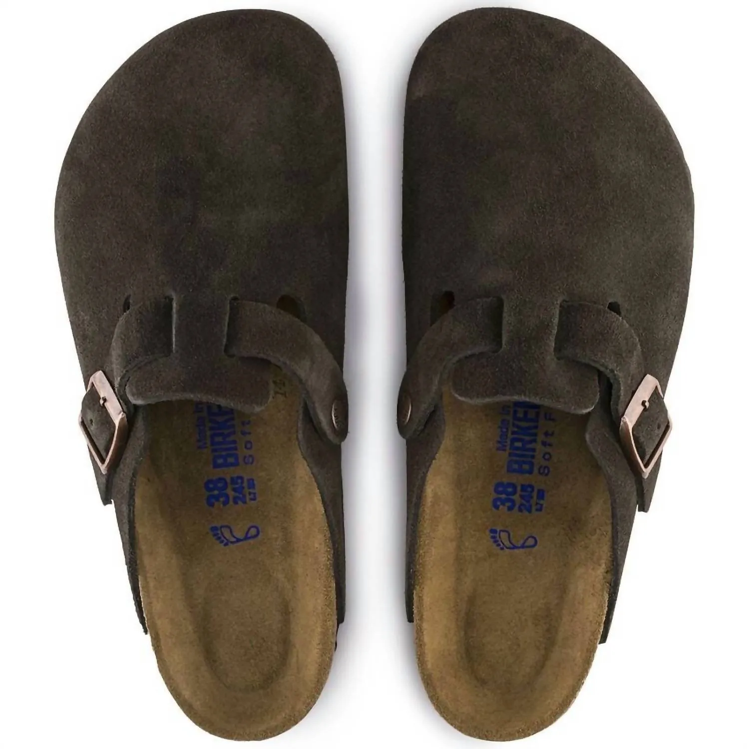 Men's Boston Suede Soft Footbed Mules - Regular/wide In Mocha
