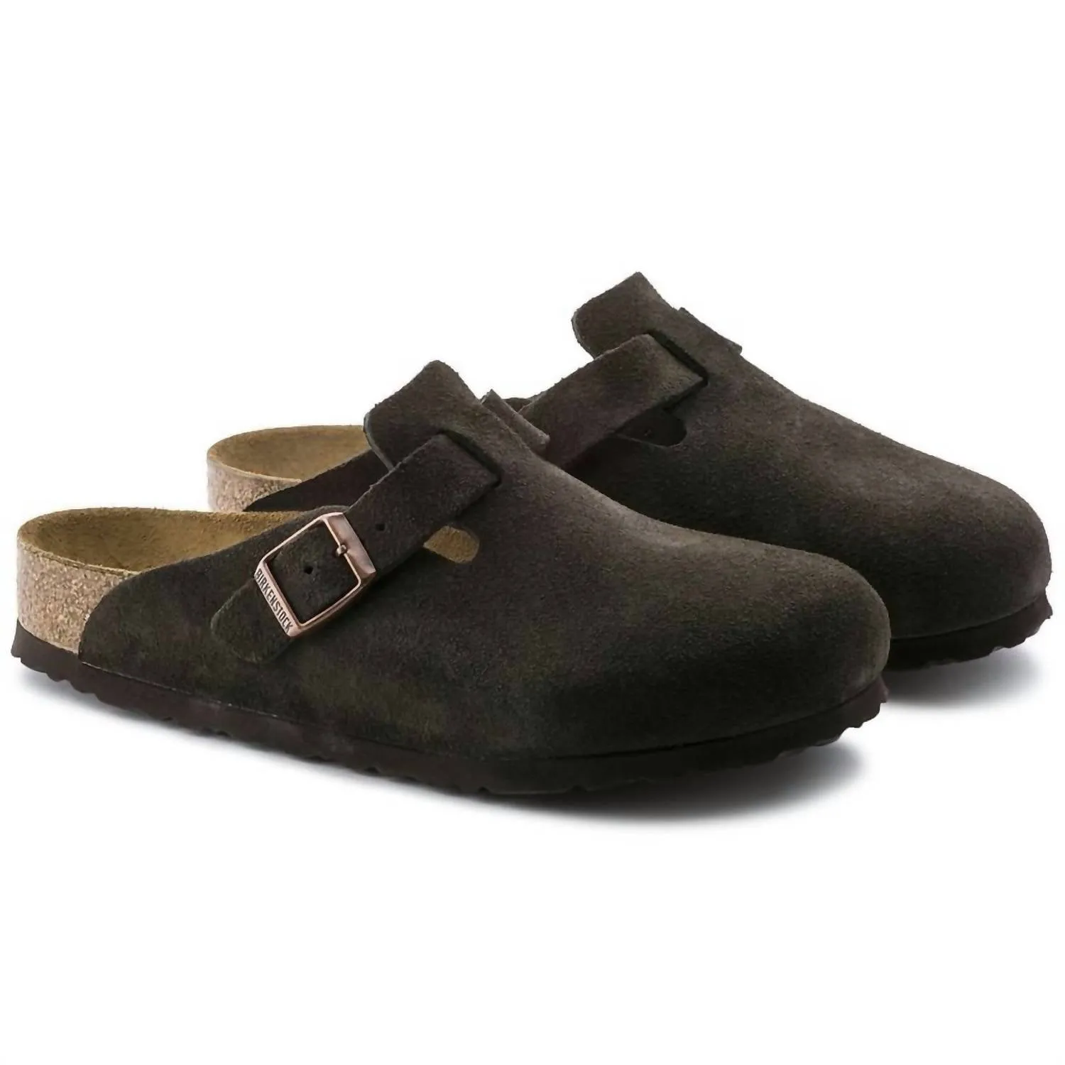 Men's Boston Suede Soft Footbed Mules - Regular/wide In Mocha