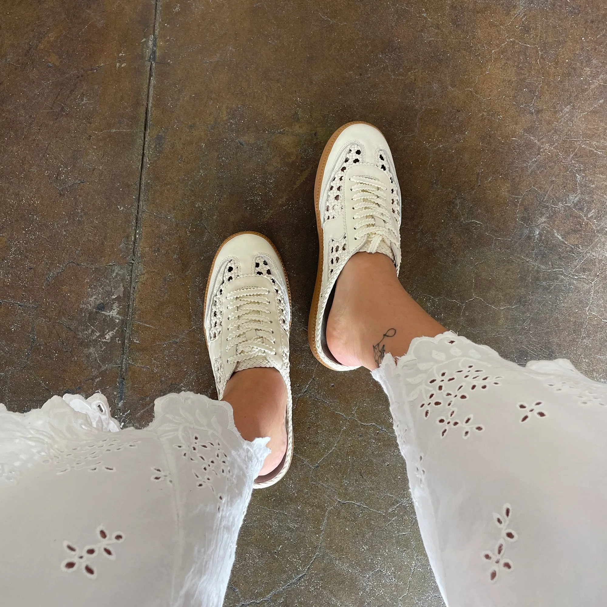 NOTICE SLIDE WOVEN SNEAKERS OFF WHITE WOVEN STELLA