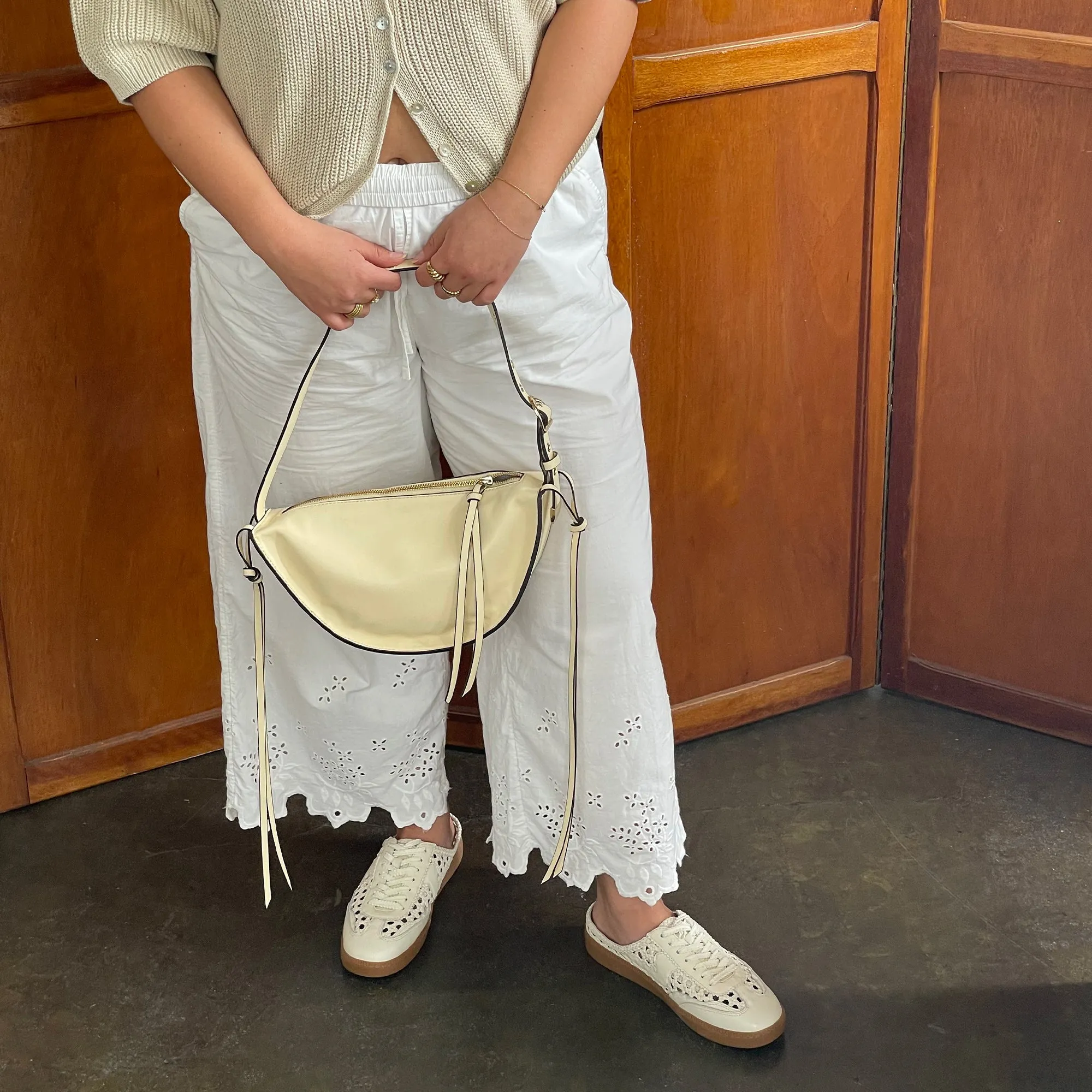 NOTICE SLIDE WOVEN SNEAKERS OFF WHITE WOVEN STELLA
