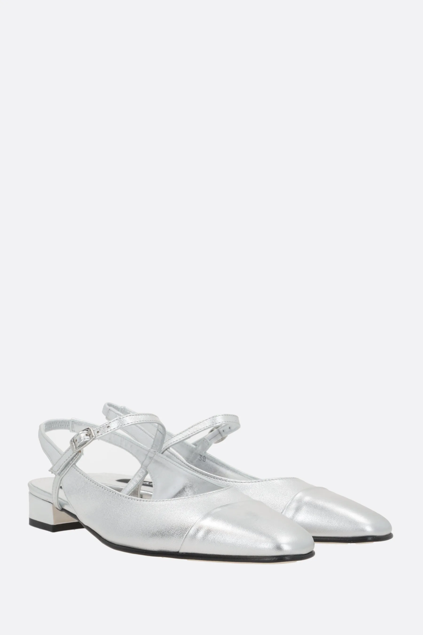 Oceano laminated leather slingbacks