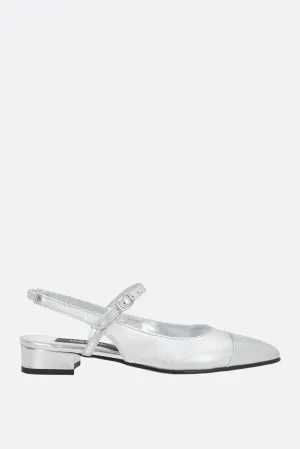 Oceano laminated leather slingbacks