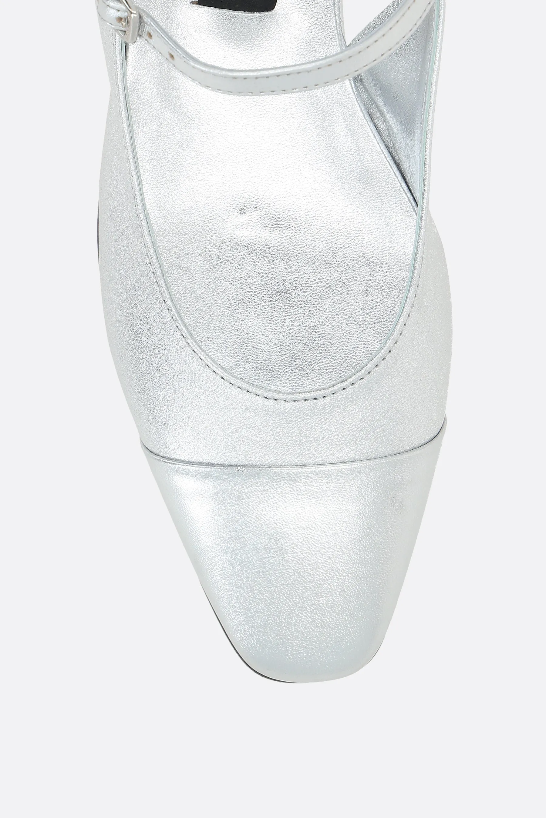 Oceano laminated leather slingbacks