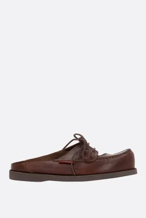 Phileo x TBS flat mules in smooth leather