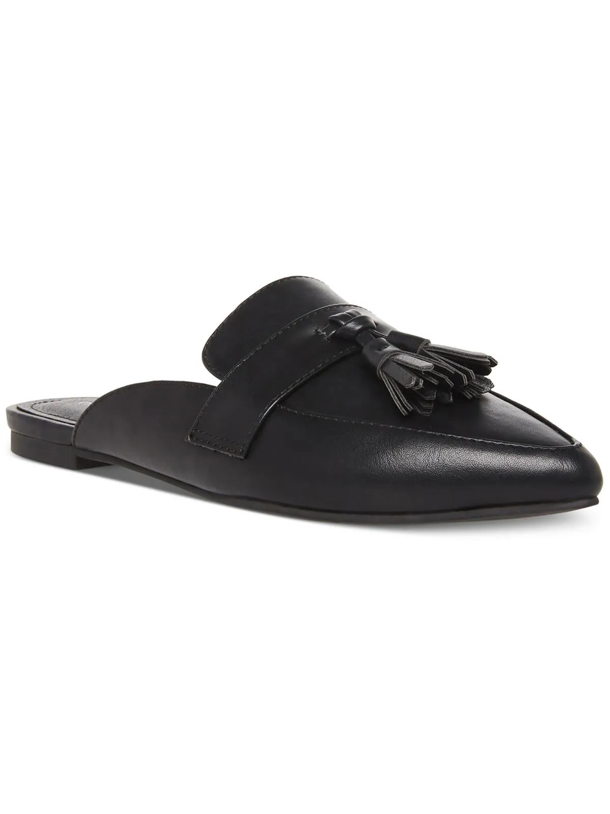 Preppiee Womens Faux Leather Tassel Mules