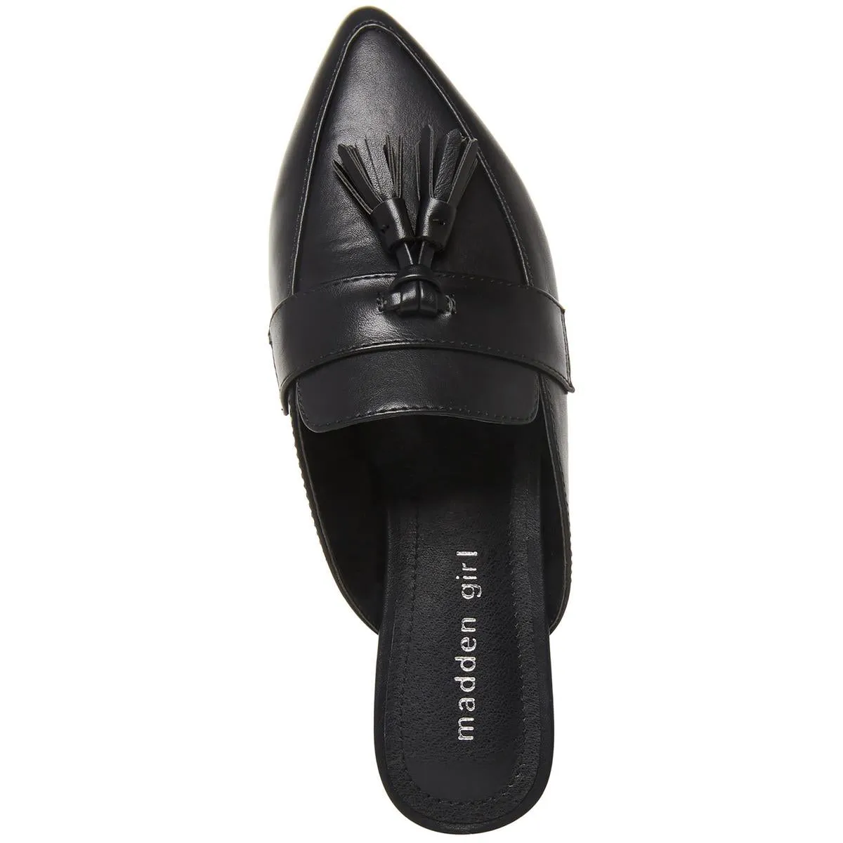 Preppiee Womens Faux Leather Tassel Mules