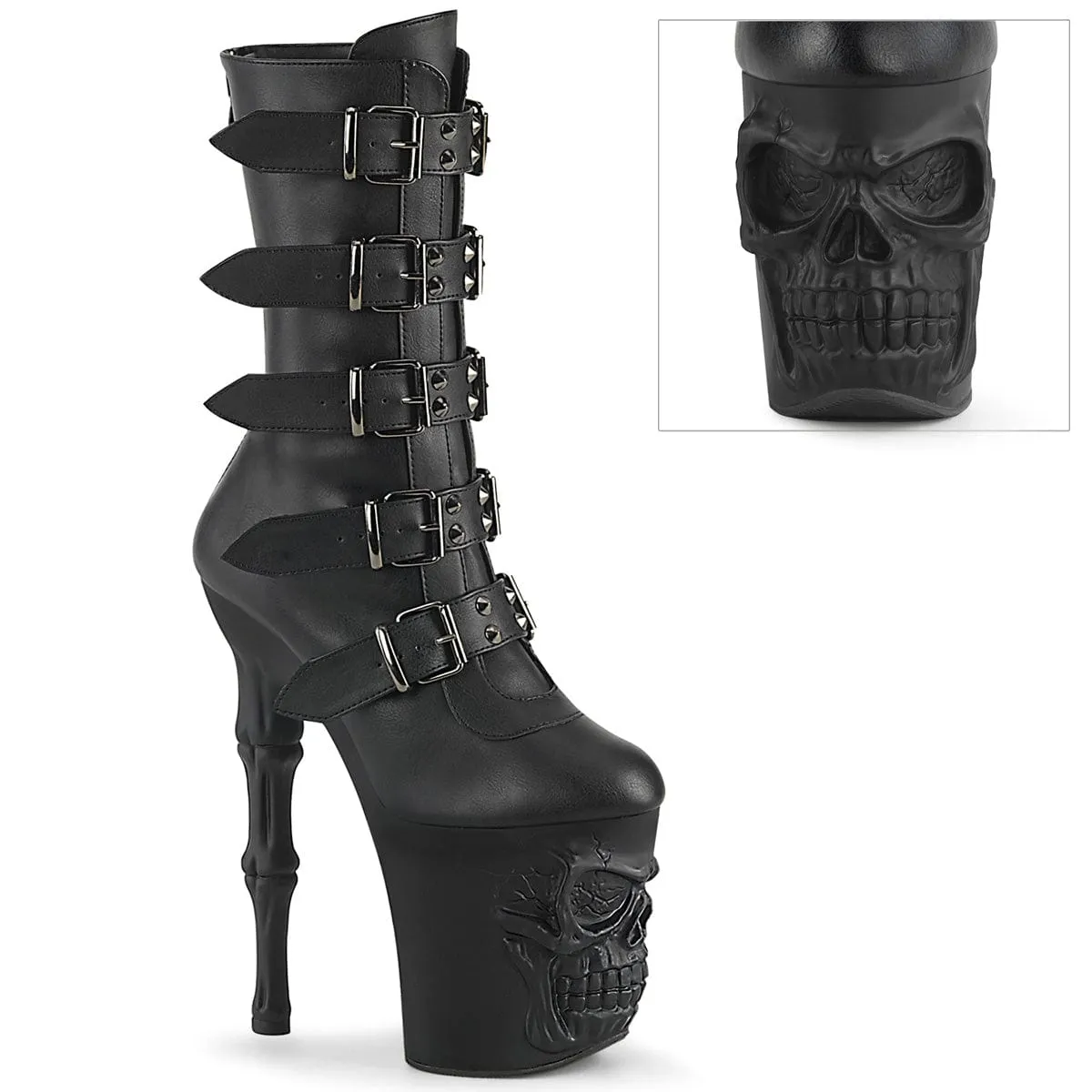 RAPTURE-1052BK Black Faux Leather/Black Matte