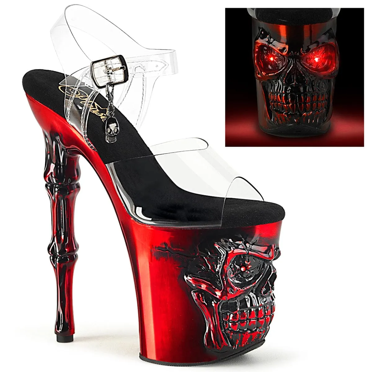 RAPTURE-808-LT Clear/Satin Red Chrome