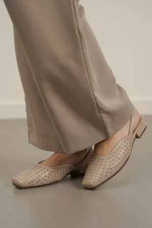 STUDDED SLINGBACK FLATS