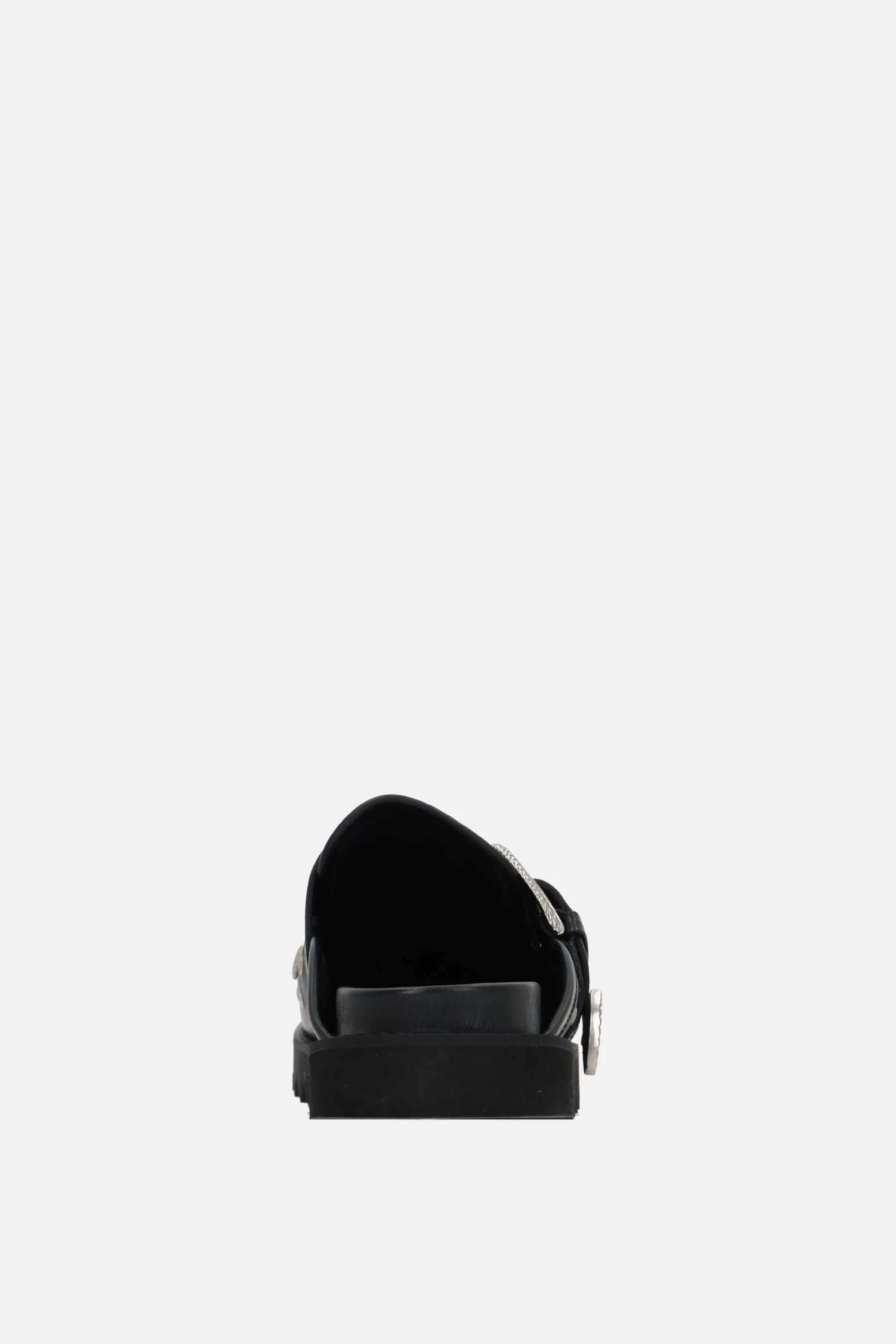studded smooth leather mules