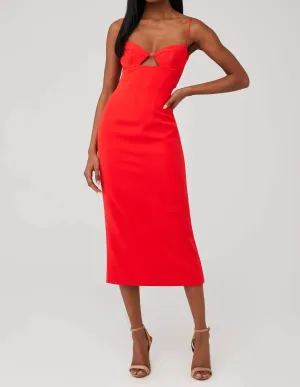 Vienna Midi Dress In Flame Orange ecco Shoes