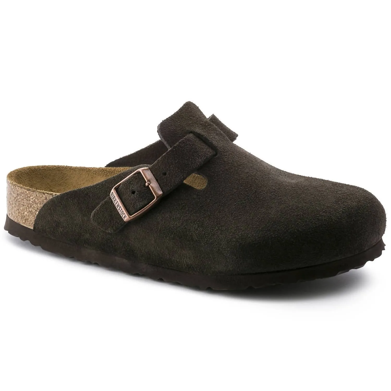 Women Boston Suede Soft Footbed Mules - Medium/narrow In Mocha