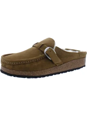 Womens Faux Leather Slip On Mules